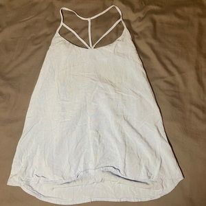 Light blue tank top with spaghetti straps